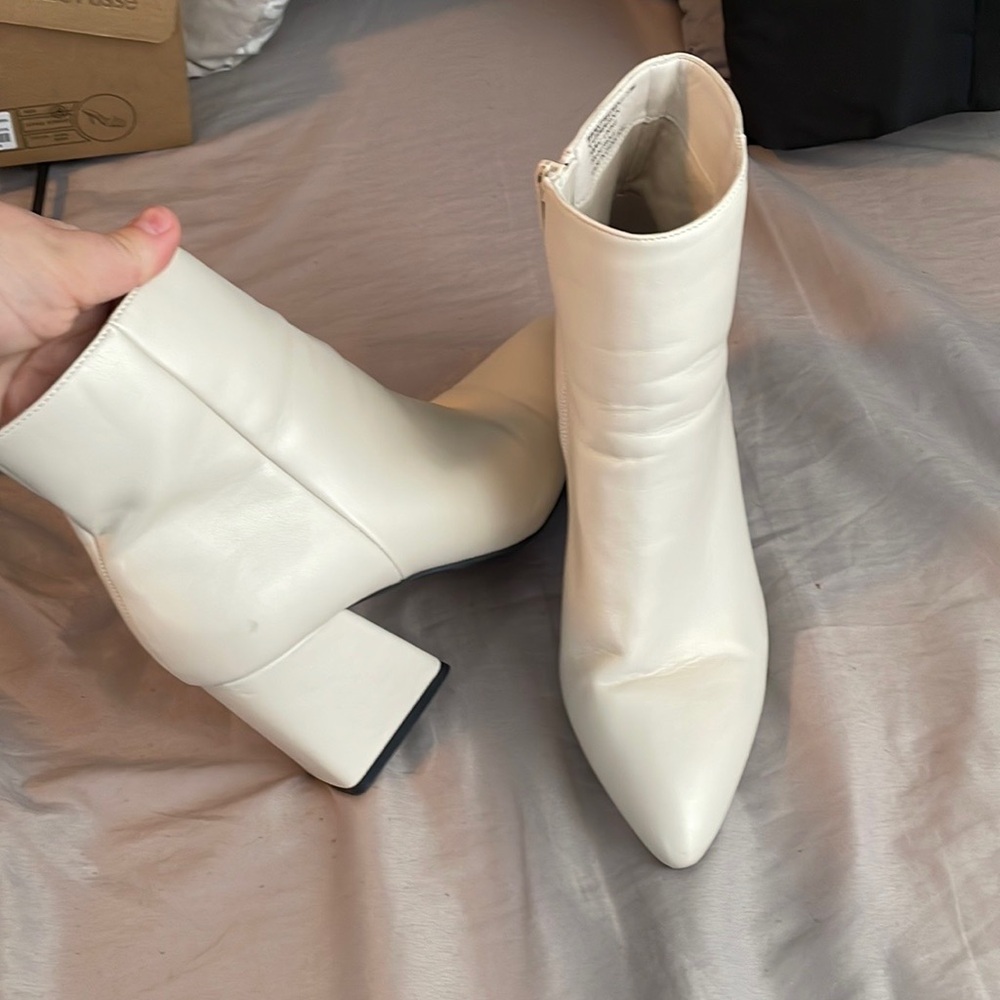 Cream Block Booties